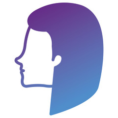 head profile woman avatar character vector illustration design