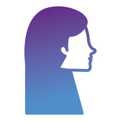 head profile woman avatar character vector illustration design