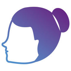 head profile woman avatar character vector illustration design