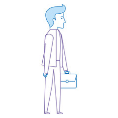 businessman with portfolio avatar character vector illustration design