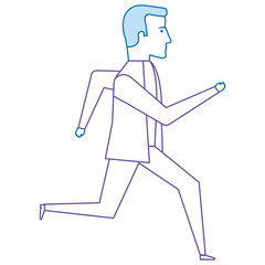 businessman running avatar character vector illustration design