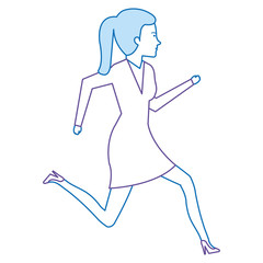 businesswoman running avatar character vector illustration design
