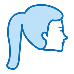 head profile woman avatar character vector illustration design