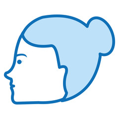 head profile woman avatar character vector illustration design