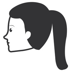 head profile woman avatar character vector illustration design