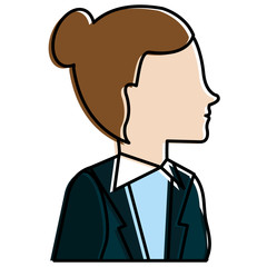 businesswoman profile avatar character vector illustration design