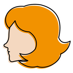head profile woman avatar character vector illustration design