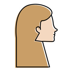 head profile woman avatar character vector illustration design
