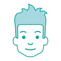 young man head avatar character vector illustration design