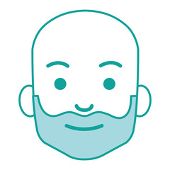 young man head avatar character vector illustration design