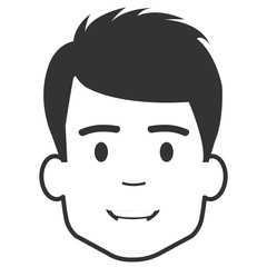 young man head avatar character vector illustration design