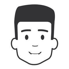 young man head avatar character vector illustration design