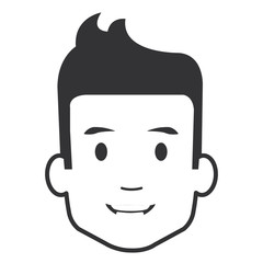 young man head avatar character vector illustration design