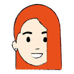 beautiful woman head avatar character vector illustration design