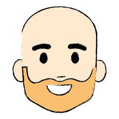 young man head avatar character vector illustration design