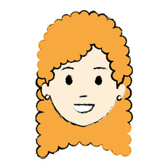 beautiful woman head avatar character vector illustration design