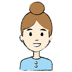 beautiful woman avatar character vector illustration design