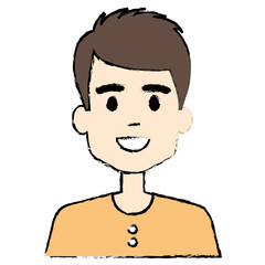 young man avatar character vector illustration design