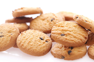 Chocolate chip cookie isolated in white background