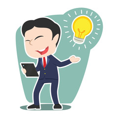 Chinese businessman presenting his idea– stock illustration