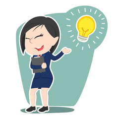 Fototapeta na wymiar Chinese businesswoman presenting her idea– stock illustration