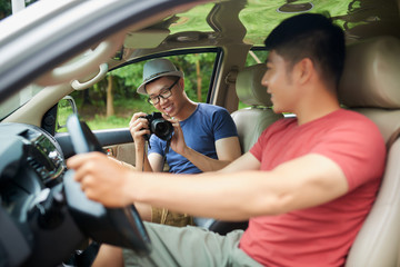 Taking photos in car