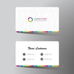  Modern business card template design. With inspiration from the abstract. Contact card for company. Two sided  white color . Vector illustration. 