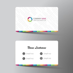  Modern business card template design. With inspiration from the abstract. Contact card for company. Two sided  white color . Vector illustration. 