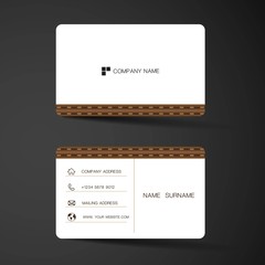  Modern business card template design. With inspiration from the abstract. Contact card for company. Two sided  white color . Vector illustration. 