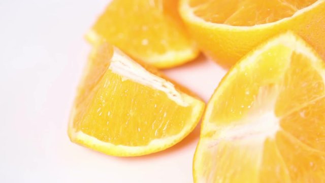 Close up of fresh orange slice. 
