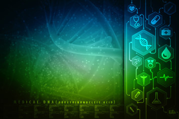 3d render of dna structure, abstract background