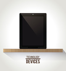 Tablet on wooden desk