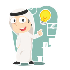 Arabian businessman got an idea– stock illustration