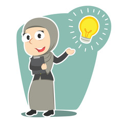 Fototapeta na wymiar Arabian businesswoman presenting her idea– stock illustration