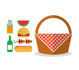 picnic party scene icon vector illustration design