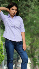 Waiting Youthful Peruvian Teenage Female