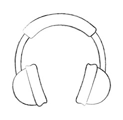 Obraz premium sketch draw headphones cartoon vector graphic design