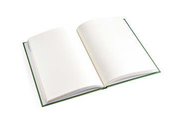 Blank white template open page is empty on white background. Used to bring the template of the document used in advertising.