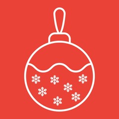 Christmas tree ball line icon, New year Christmas
