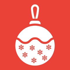 Christmas tree ball glyph icon, New year Christmas