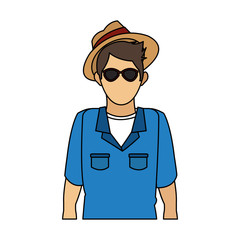 Young man with hat and sunglasses