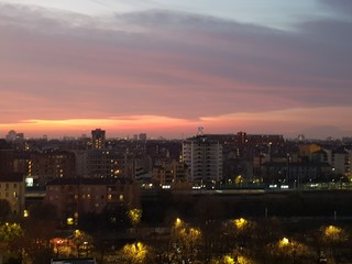 Milano city view after sunset	