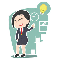Fototapeta na wymiar Asian businesswoman got an idea– stock illustration