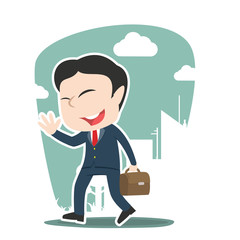 Asian businessman going to work– stock illustration