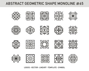 Geometric elements set, Modern shapes, isolated on white, line design, vector illustration