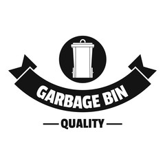 Dustbin logo, simple black style