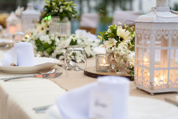 Romantic dinner setting