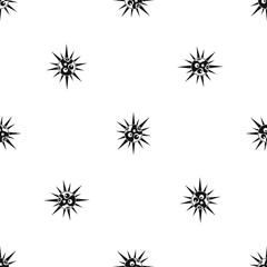 Round cell virus pattern seamless black