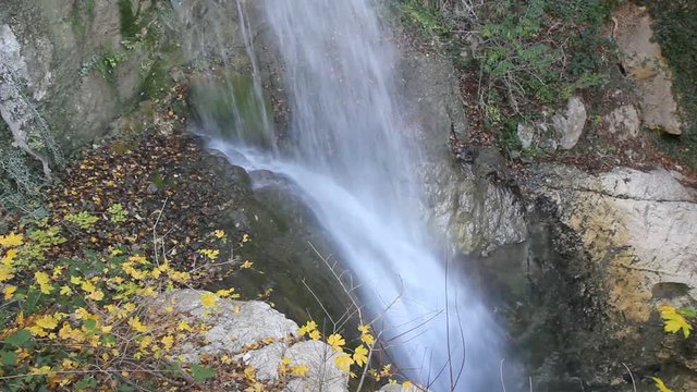 waterfall detail in gole caccaviola campania italy