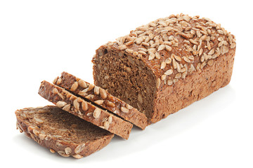 Brown bread bun with sunflower
